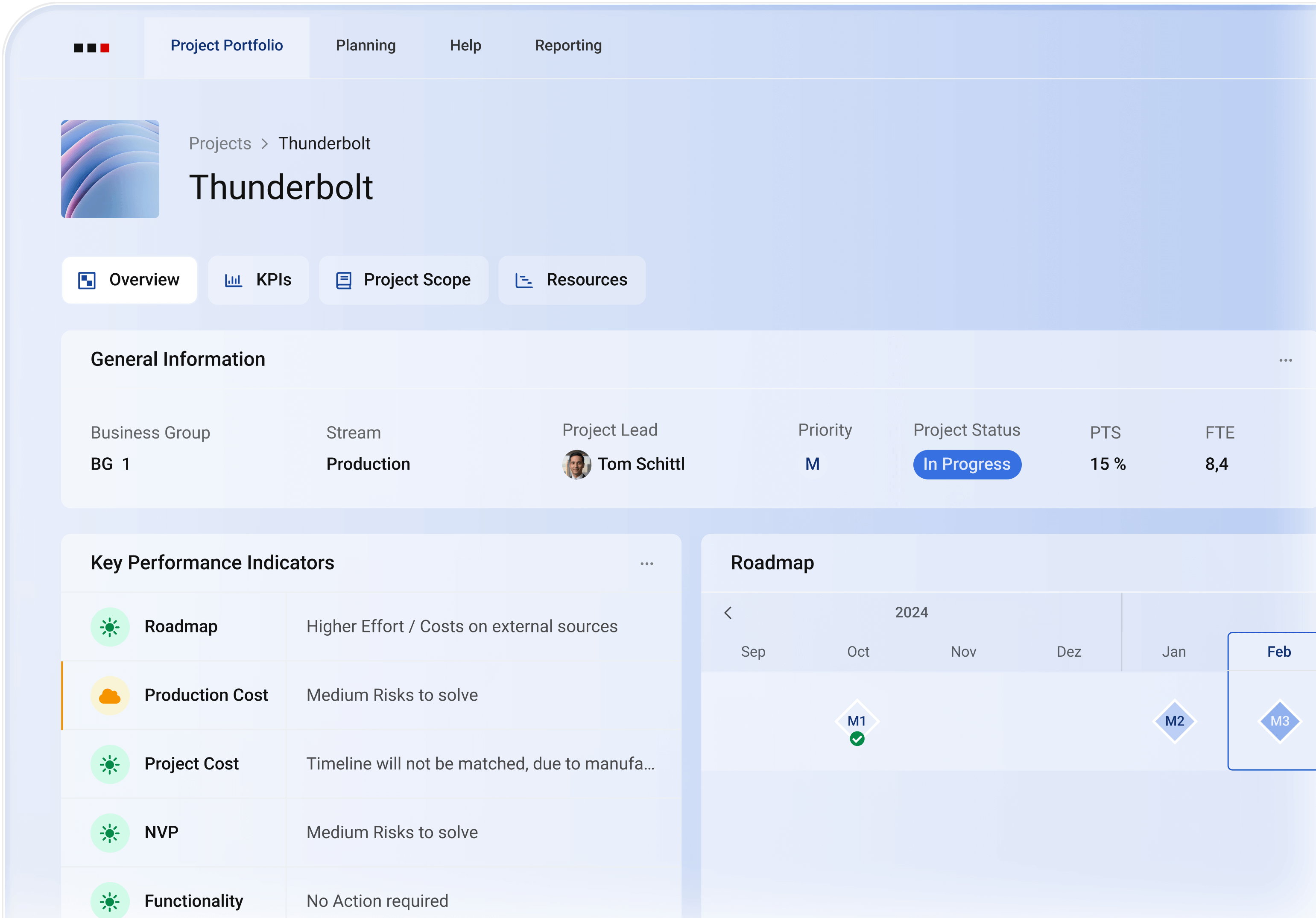 Screenshot vom ALEAS Projects Detail Seite